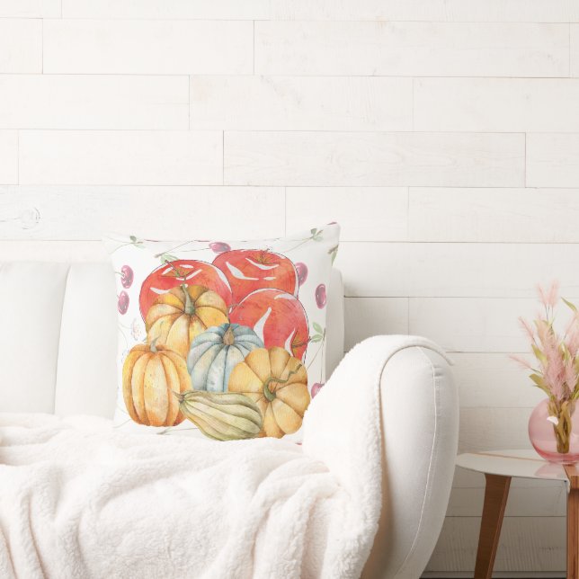 Roligt Pumpkin och Apples Fallsäsong Kudde (Soffa)