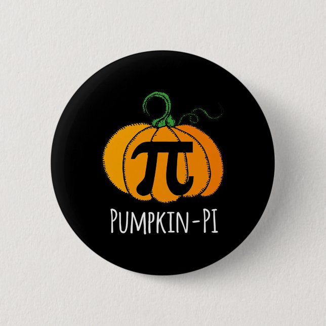 Roligt Pumpkin Pi Halloween Costume Math Day Orang Knapp (Framsida)