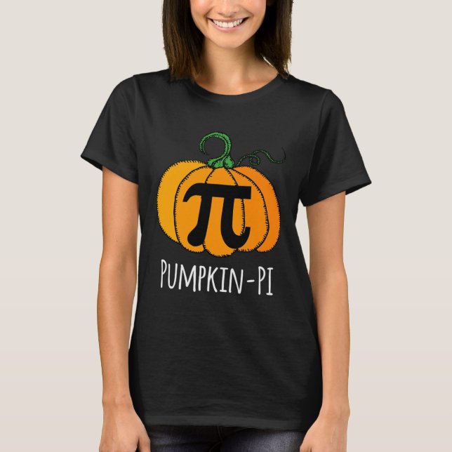 Roligt Pumpkin Pi Halloween Costume Math Day Orang T Shirt (Framsida)