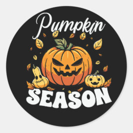 Roligt Pumpkin Season Halloween Sticker Runt Klistermärke