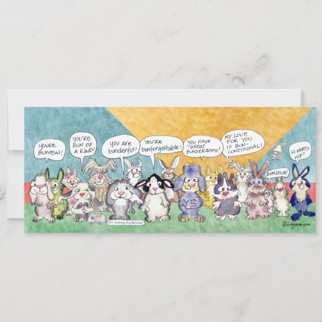 Roligt Pun Bunnies Påsk Anpassningsbar - platta ko (Framsida)