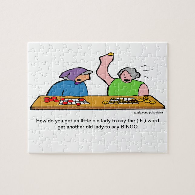 Roligt pussel för tecknad för f-ordBingo (Horisontell)