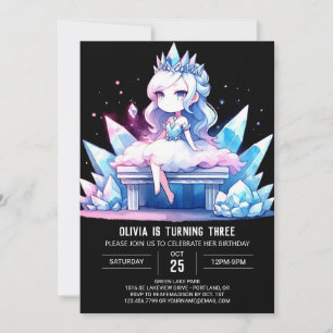 Roligt Queen Princess Birthday Inbjudningar