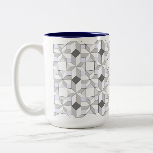 Roligt Quilt Mönster-kaffe Mugg (Vänster)