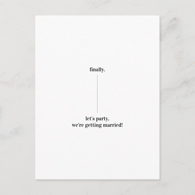 Roligt Quirky-design Spara Bröllop-uppdateringen Vykort (Framsida)