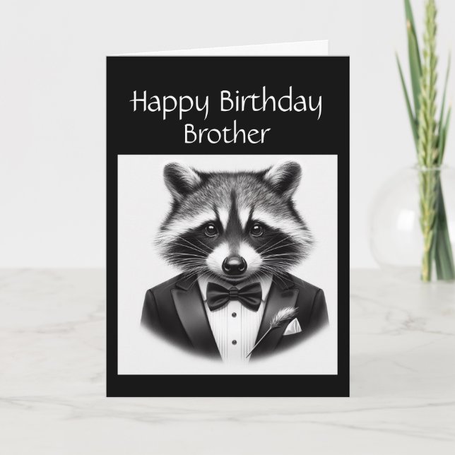 Roligt Raccoon Brother en sann gentleman Raccoon Kort (Framsida)