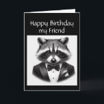 Roligt Raccoon Friend a sant gentleman Raccoon Kort<br><div class="desc">Komiskt utklädd kapplöpning gör en roligt Birthday-kort för den bästa klädda gentlemannen du känner</div>