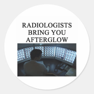 roligt radiologiskämt runt klistermärke