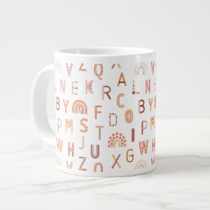 Roligt Rainbow Alphabet Mönster Jumbo Mugg