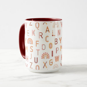 Roligt Rainbow Alphabet Mönster Mugg