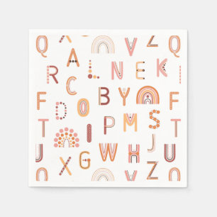 Roligt Rainbow Alphabet Mönster Pappersservett