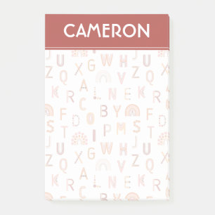 Roligt Rainbow Alphabet Mönster Post-it Block