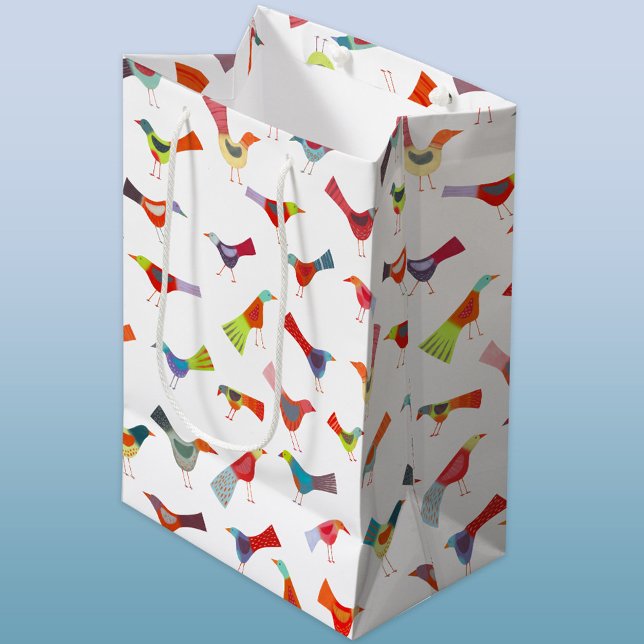 Roligt Rainbow Bird (Fun rainbow bird pattern gift bag)