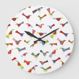 Roligt Rainbow Bird Stor Klocka