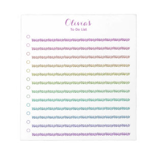 Roligt Rainbow Glitter längtade efter att göra lis Anteckningsblock