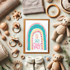 Roligt Rainbow Oh Baby Baby Cute Unisex Kort