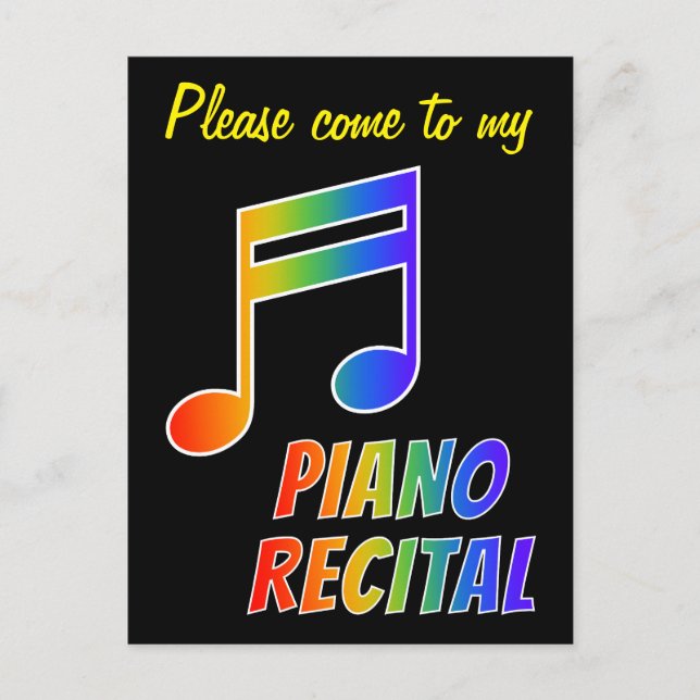 Roligt Rainbow Spectrum Piano Skäl Inbjudan att lä (Framsida)