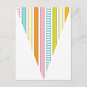 Roligt Rand och Polka Dot Colorful Flagga Bunting Vykort