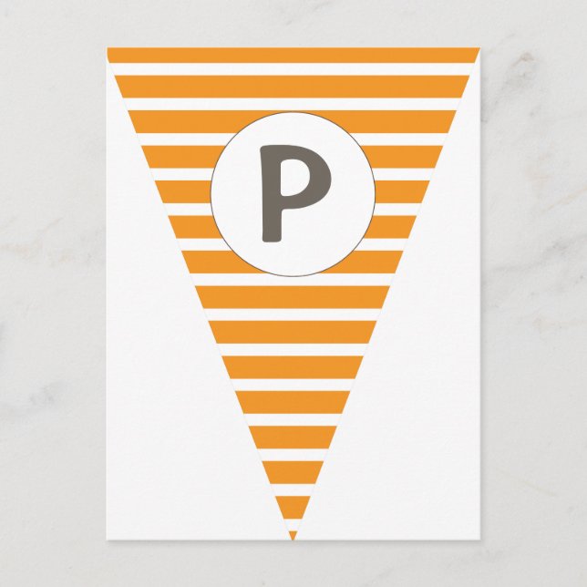 Roligt Rand Orange Anpassade Flagga Bunting Vykort (Framsida)