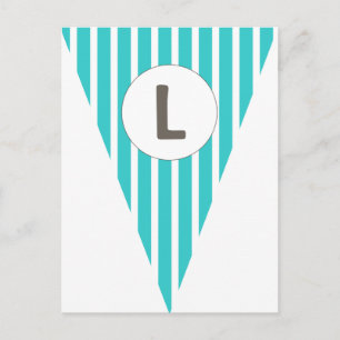Roligt Rand Teal White Anpassade Flagga Bunting Vykort