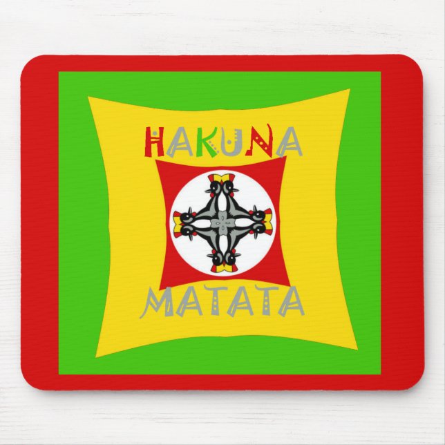Roligt Rasta Färg Red Golden Grönt Musmatta (Framsidan)