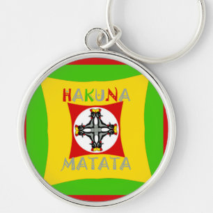 Roligt Rasta Färg Red Golden Grönt Rund Silverfärgad Nyckelring