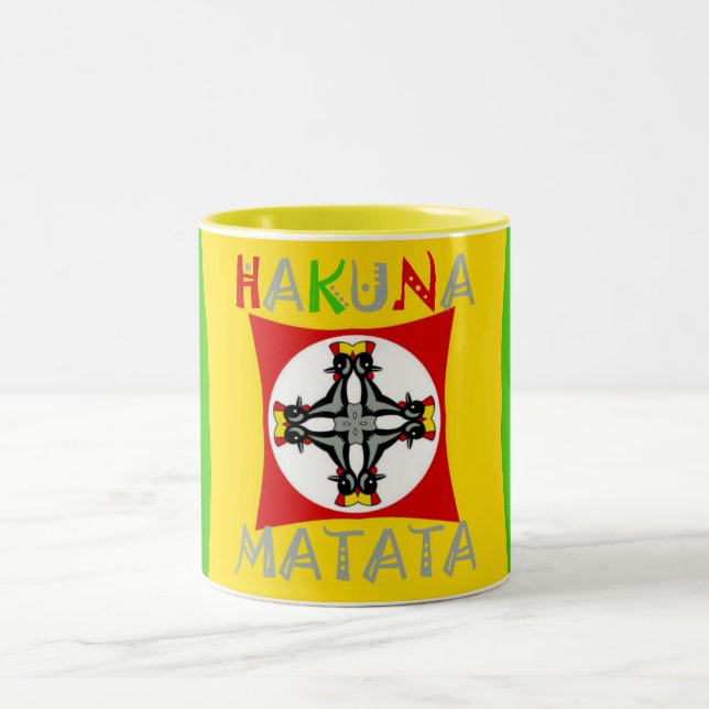 Roligt Rasta Färg Red Golden Grönt Två-Tonad Mugg (Center)