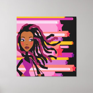 Roligt Rasta Girl Wrapped Canvas