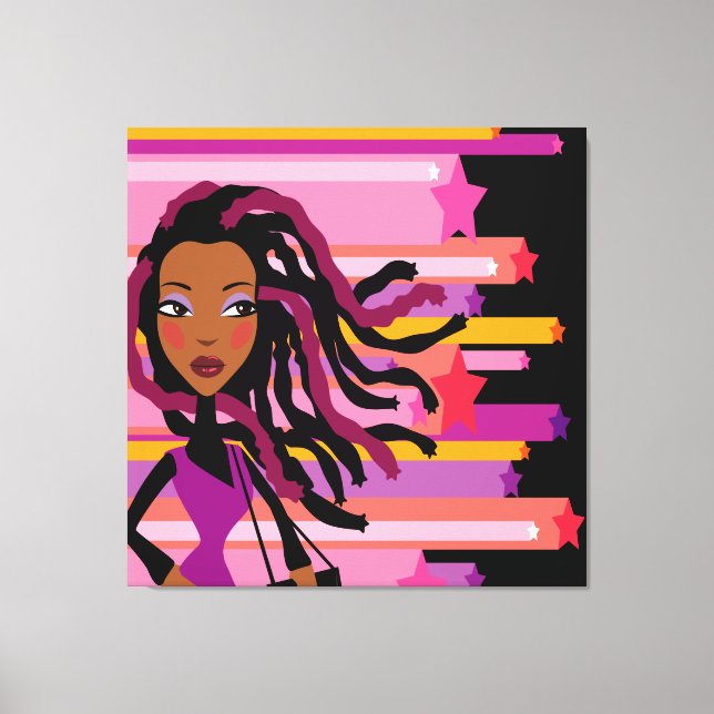 Roligt Rasta Girl Wrapped Canvas (Framsida)