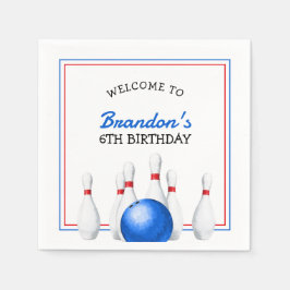 Roligt Red and Blue Bowling Barns födelsedag Pappersservett