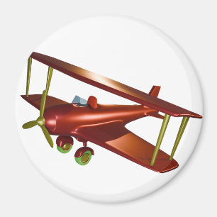 Roligt Red Bi-flygplan Aerspace Flight Magnet