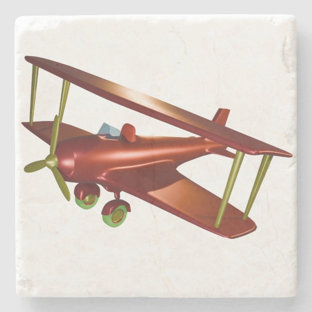 Roligt Red Bi-flygplan Aerspace Flight Stenunderlägg (Framsidan)