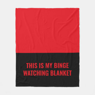 Roligt Red Black Anpassningsbar Quote Binge Viktni Fleecefilt