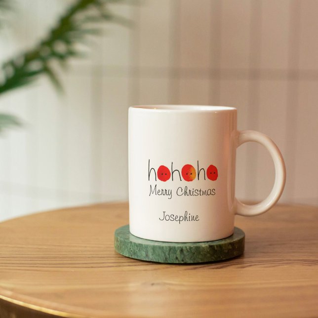 Roligt Red & Black Nose Ho Ho Jul Kaffemugg (Skapare uppladdad)