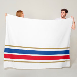 Roligt Red Blue Grund Kant Tävla Rand vid Vita Fleecefilt