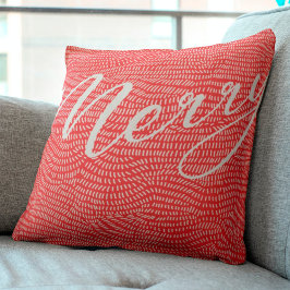 Roligt Red Doodle God jul Helgdag Kudde