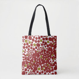 Roligt Red Dots Splotchy Abstrakt Stil Tygkasse
