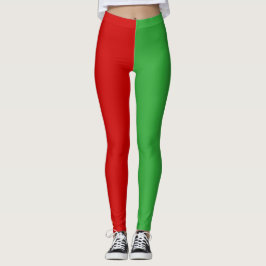 Roligt Red Grönt Elf Elves Costume jul Helgdag Leggings
