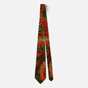 Roligt Red Guld & Grönt Retro Tie Dye Neck Tie Slips