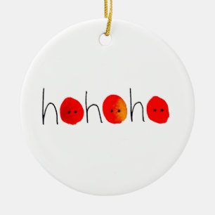 Roligt Red Nose Ho Ho Ho Jul Julgransprydnad Keramik