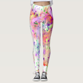 Roligt Red, Orange, Lila och Grönt - färgplatta Leggings