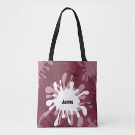 Roligt Red Painting Splatter Namn Tote Bag Tygkasse