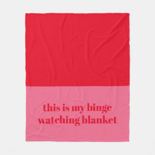Roligt Red Rosa Anpassningsbar Quote Binge Wating Fleecefilt