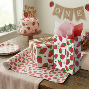 Roligt Red Strawberry och Bee Gift Bag