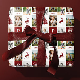 Roligt Red Woodland Anpassningsbar Photo Collage M Presentpapper