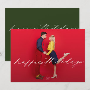 roligt redigerbar fotokalligrafi - Happiest Julkort