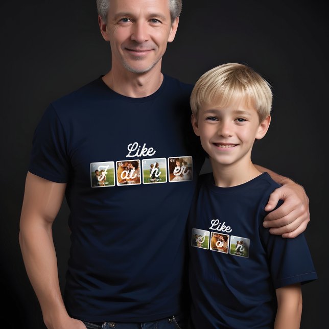 Roligt Regelbundet Bord Inslag som Far som Son T Shirt (Fun Periodical Table Elements Like Father Like Son T-Shirt)