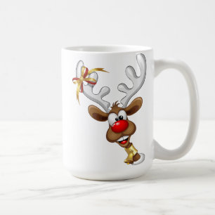 Roligt Ren som tittar fram Jul Meme Kaffemugg