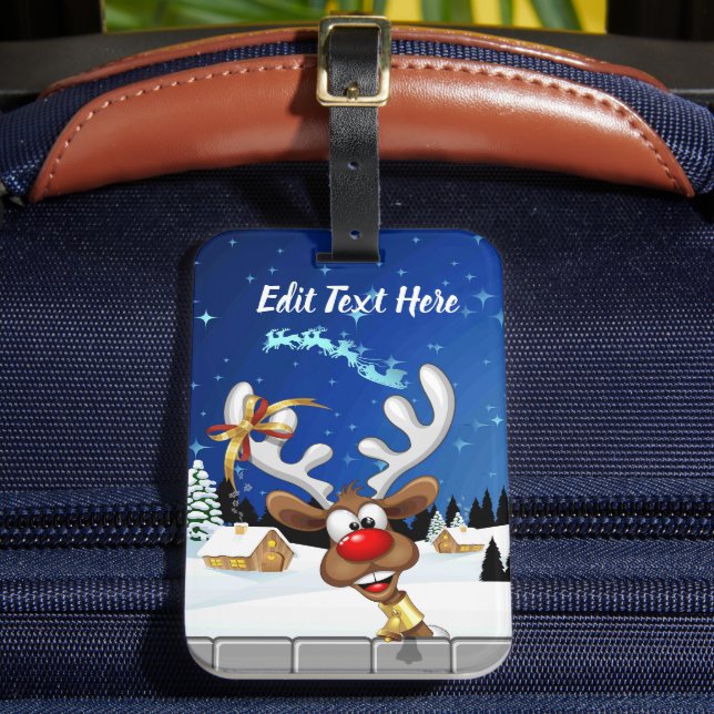 Roligt Ren som tittar Jul Meme Bagagebricka (Framsida Insitu 2)