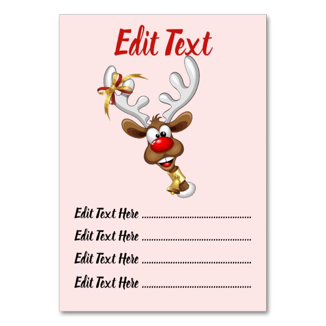 Roligt Ren som tittar Jul Meme Bordsnummer (Framsidan)